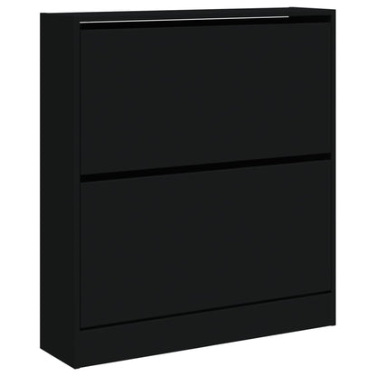 Shoe Cabinet Black 80x21x87.5 cm Engineered Wood