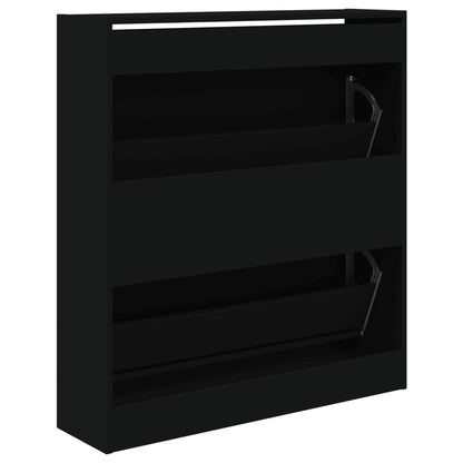 Shoe Cabinet Black 80x21x87.5 cm Engineered Wood