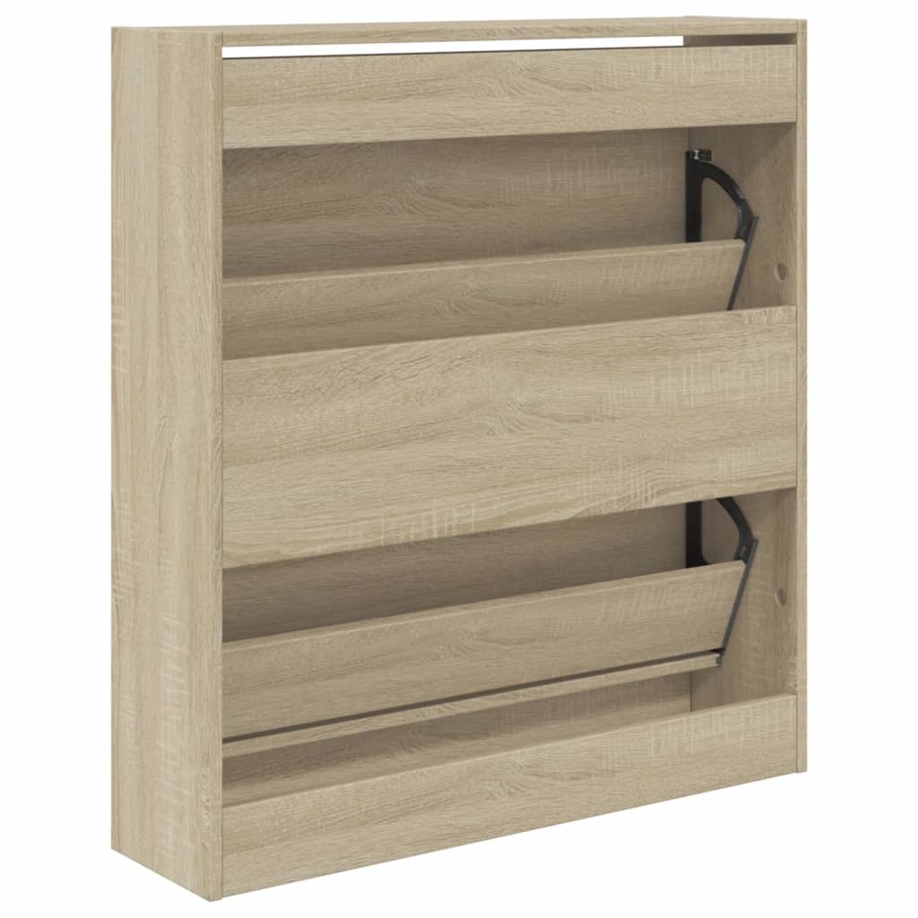Shoe Cabinet Sonoma Oak 80x21x87.5 cm Engineered Wood
