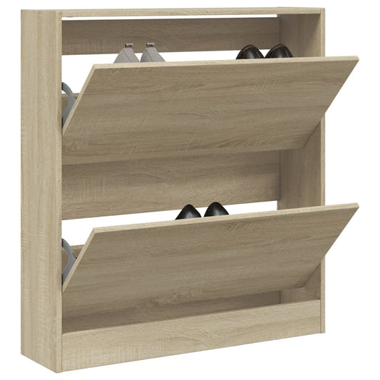 Shoe Cabinet Sonoma Oak 80x21x87.5 cm Engineered Wood