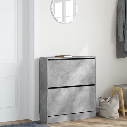 Shoe Cabinet Concrete Grey 80x21x87.5 cm Engineered Wood
