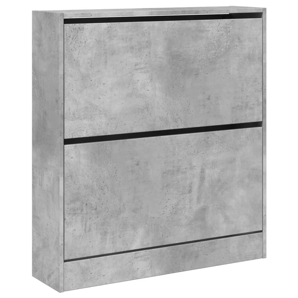 Shoe Cabinet Concrete Grey 80x21x87.5 cm Engineered Wood