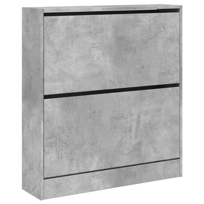Shoe Cabinet Concrete Grey 80x21x87.5 cm Engineered Wood