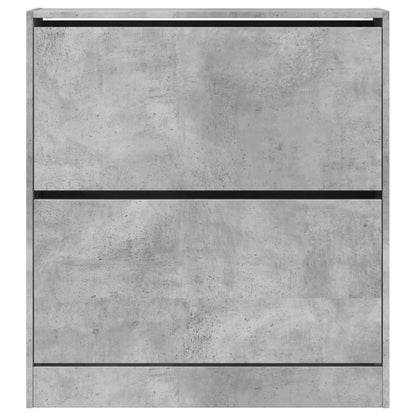 Shoe Cabinet Concrete Grey 80x21x87.5 cm Engineered Wood
