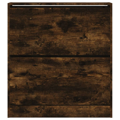 Shoe Cabinet Smoked Oak 80x21x87.5 cm Engineered Wood