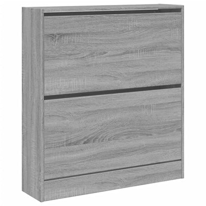 Shoe Cabinet Grey Sonoma 80x21x87.5 cm Engineered Wood