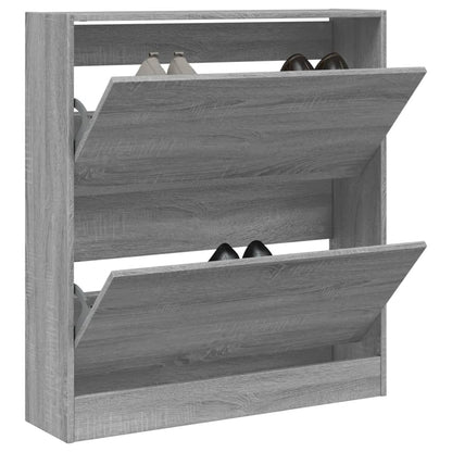 Shoe Cabinet Grey Sonoma 80x21x87.5 cm Engineered Wood