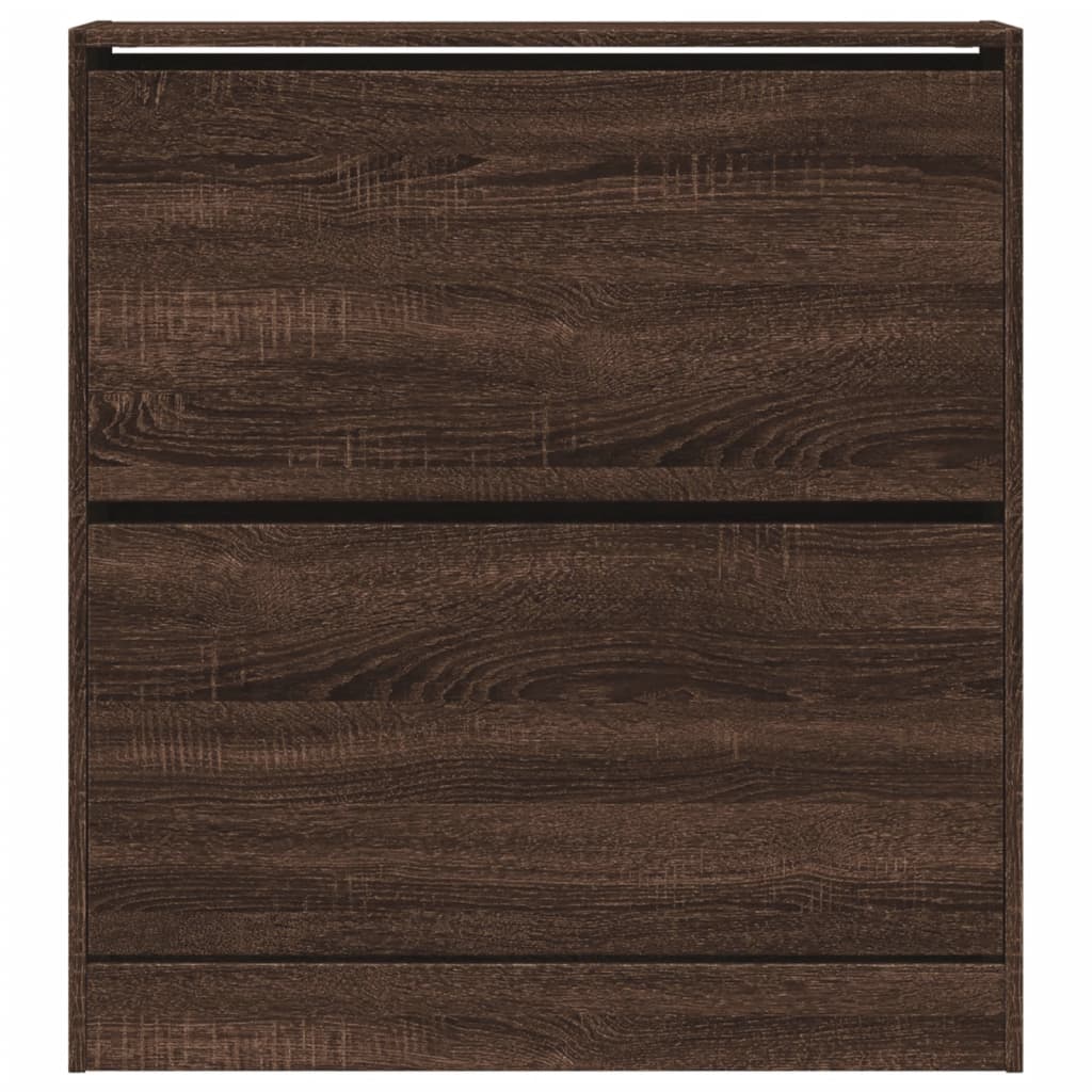 Shoe Cabinet Brown Oak 80x21x87.5 cm Engineered Wood