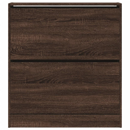 Shoe Cabinet Brown Oak 80x21x87.5 cm Engineered Wood