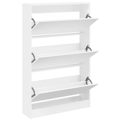 Shoe Cabinet White 80x21x125.5 cm Engineered Wood