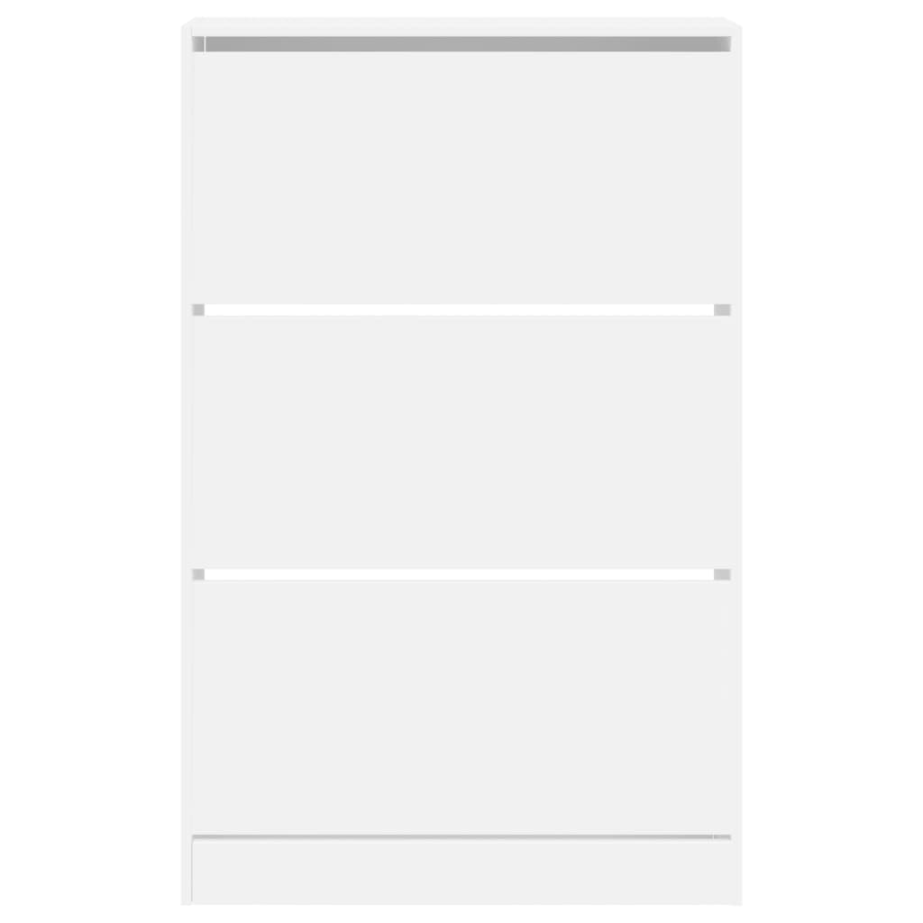 Shoe Cabinet White 80x21x125.5 cm Engineered Wood