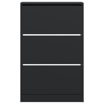 Shoe Cabinet Black 80x21x125.5 cm Engineered Wood