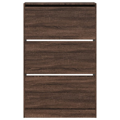 Shoe Cabinet Brown Oak 80x21x125.5 cm Engineered Wood