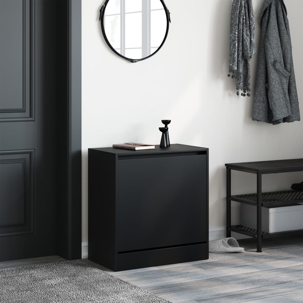 Shoe Cabinet Black 60x34x63.5 cm Engineered Wood