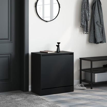 Shoe Cabinet Black 60x34x63.5 cm Engineered Wood