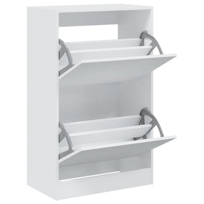 Shoe Cabinet White 60x34x96.5 cm Engineered Wood