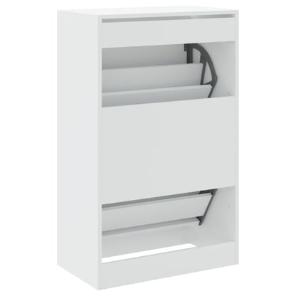 Shoe Cabinet White 60x34x96.5 cm Engineered Wood