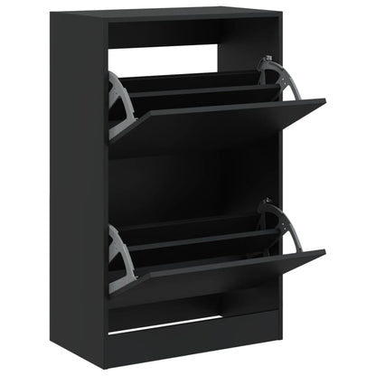 Shoe Cabinet Black 60x34x96.5 cm Engineered Wood
