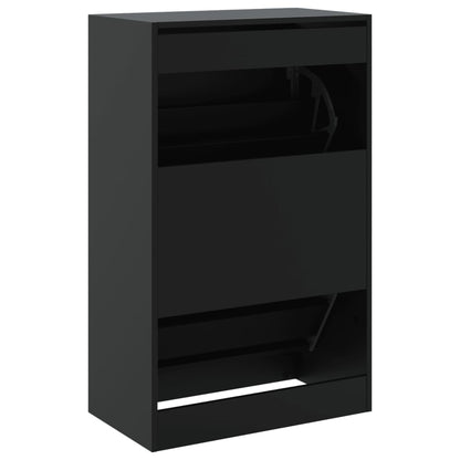Shoe Cabinet Black 60x34x96.5 cm Engineered Wood