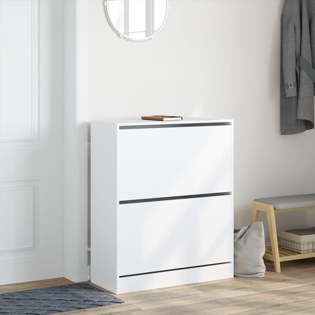 Shoe Cabinet White 80x34x96.5 cm Engineered Wood