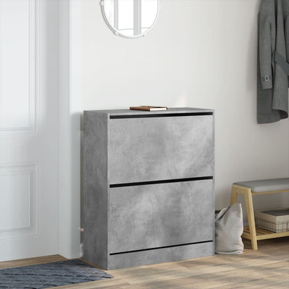 Shoe Cabinet Concrete Grey 80x34x96.5 cm Engineered Wood