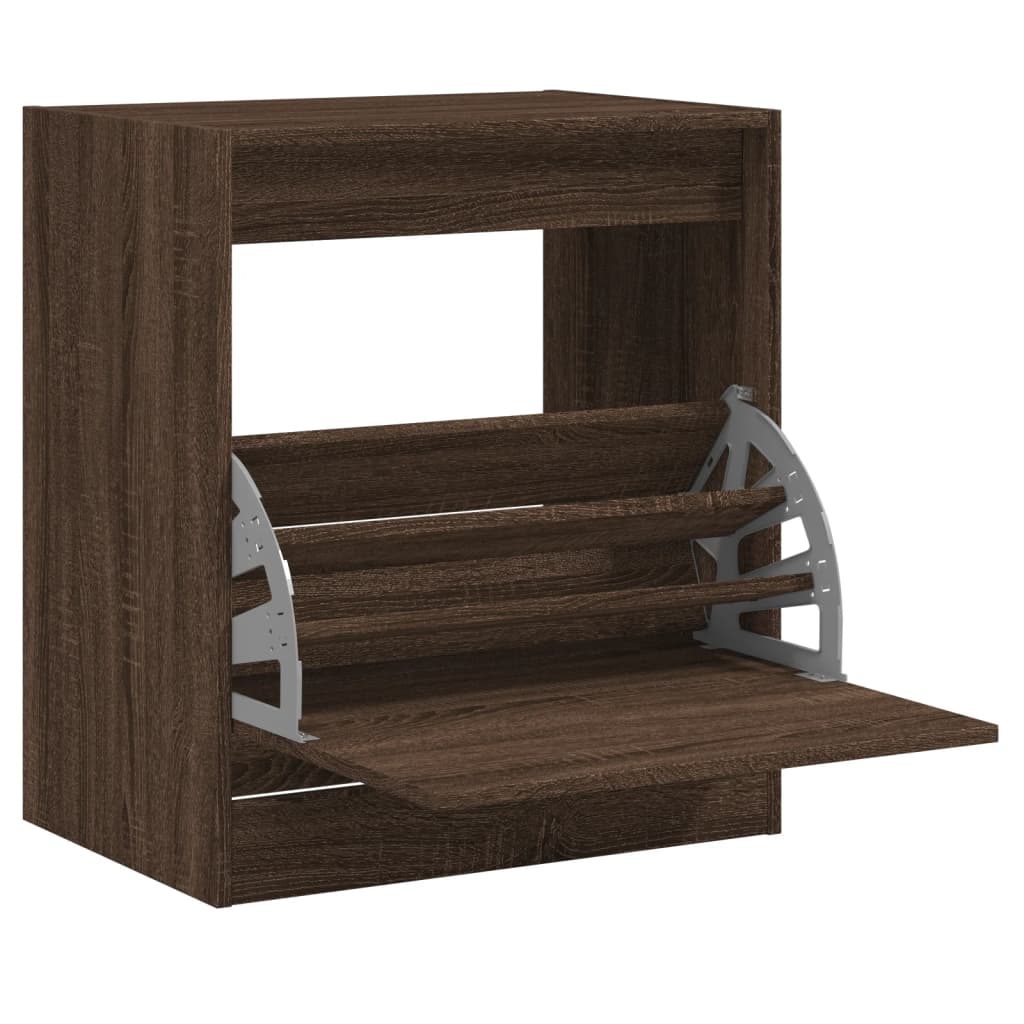 Shoe Cabinet Brown Oak 60x42x69 cm Engineered Wood