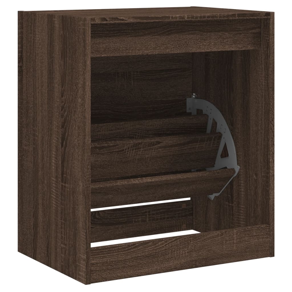 Shoe Cabinet Brown Oak 60x42x69 cm Engineered Wood