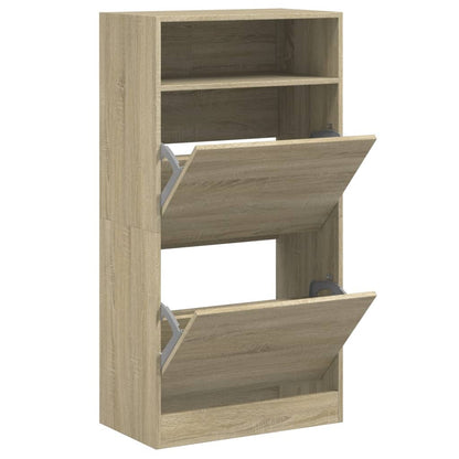Shoe Cabinet Sonoma Oak 60x34x116 cm Engineered Wood