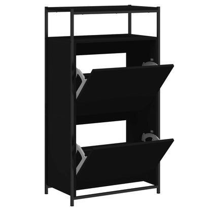 Shoe Cabinet Black 60x34x112 cm Engineered Wood