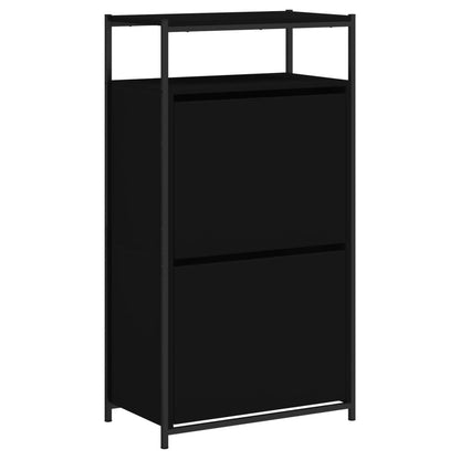 Shoe Cabinet Black 60x34x112 cm Engineered Wood
