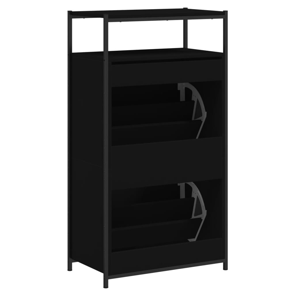 Shoe Cabinet Black 60x34x112 cm Engineered Wood