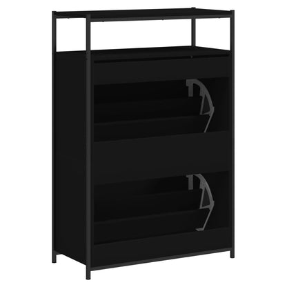 Shoe Cabinet Black 75x34x112 cm Engineered Wood