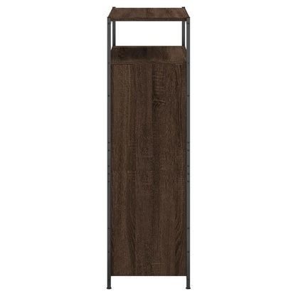 Shoe Cabinet Brown Oak 75x34x112 Engineered Wood