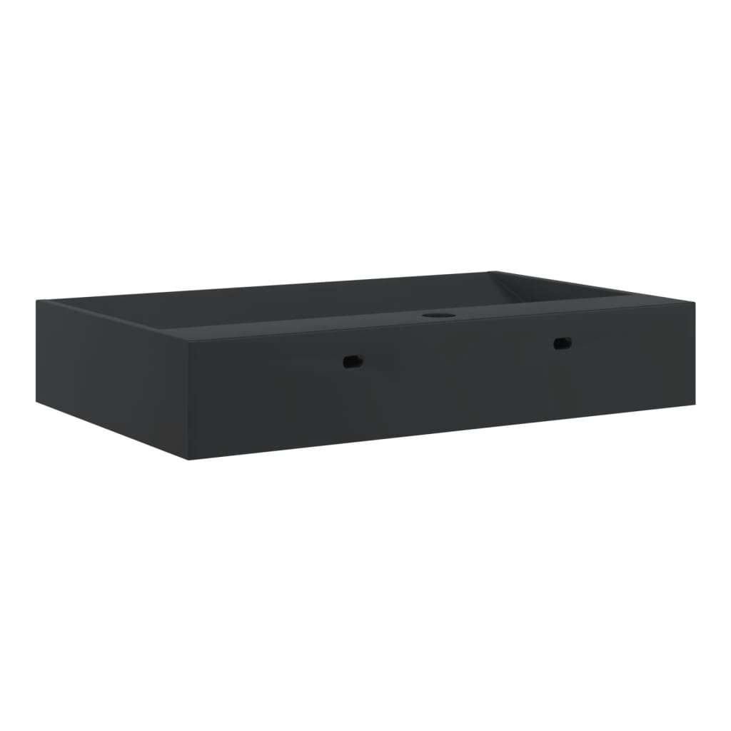 Wash Basin 60x38x11 cm Mineral Cast/Marble Cast Matt Black