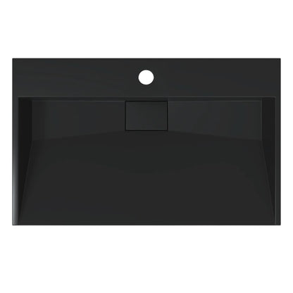 Wash Basin 60x38x11 cm Mineral Cast/Marble Cast Matt Black