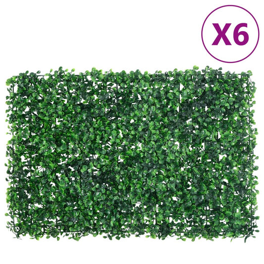 Artificial Shrub Leaf Fence 6 pcs Green 40x60 cm