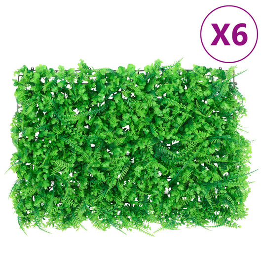 Artificial Fern Leaf Fence 6 pcs Green 40x60 cm