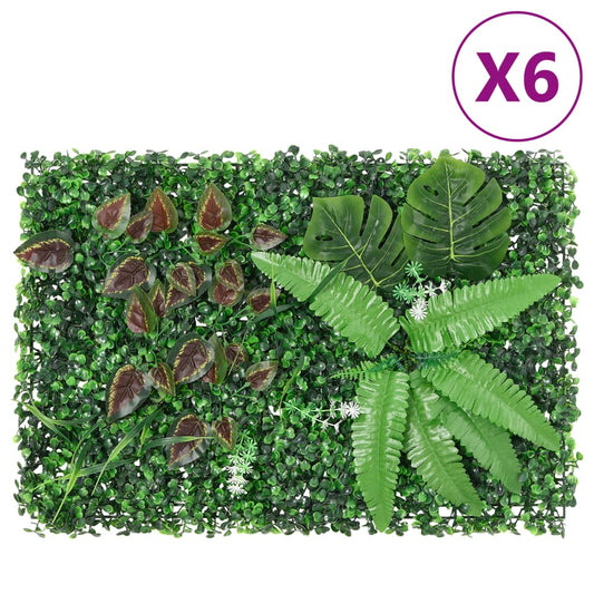 Artificial Plant Fence 6 pcs Green 40x60 cm