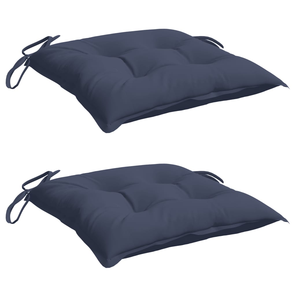 Chair Cushions 2 pcs Navy Blue 40x40x7 cm Oxford Fabric