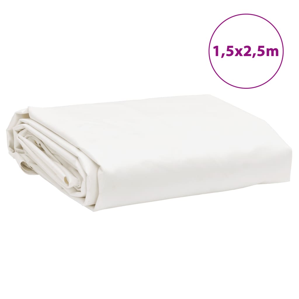 Tarpaulin White 1.5x2.5 m 650 g/m²