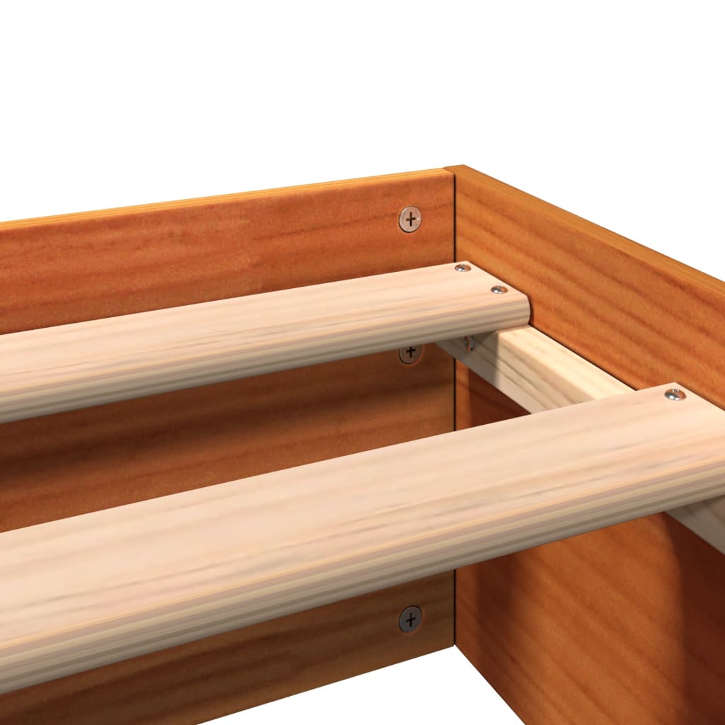 Bed Frame without Mattress Wax Brown 180x200 cm Super King Solid Wood Pine