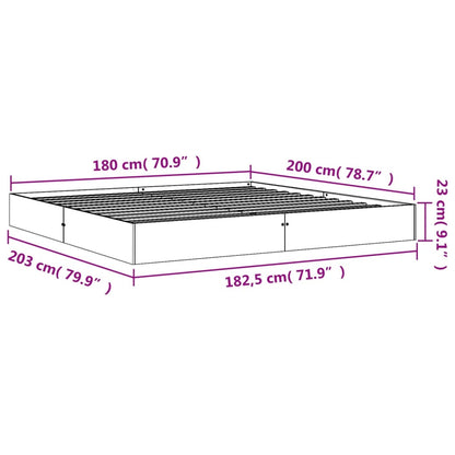 Bed Frame without Mattress Wax Brown 180x200 cm Super King Solid Wood Pine
