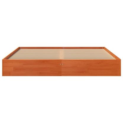 Bed Frame without Mattress Wax Brown 160x200 cm Solid Wood Pine