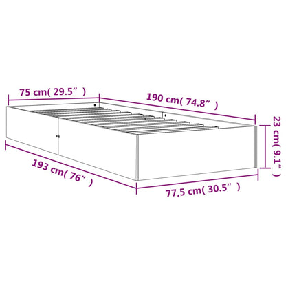Bed Frame without Mattress Wax Brown 75x190 cm Small Single Solid Wood Pine