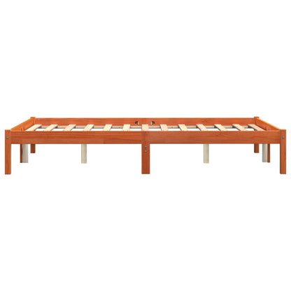 Bed Frame without Mattress Wax Brown 140x200 cm Solid Wood Pine