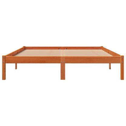 Bed Frame without Mattress Wax Brown 160x200 cm Solid Wood Pine
