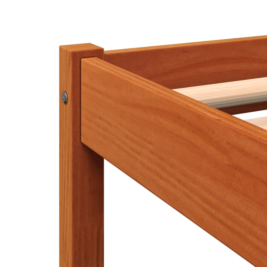 Bed Frame without Mattress Wax Brown 200x200 cm Solid Wood Pine