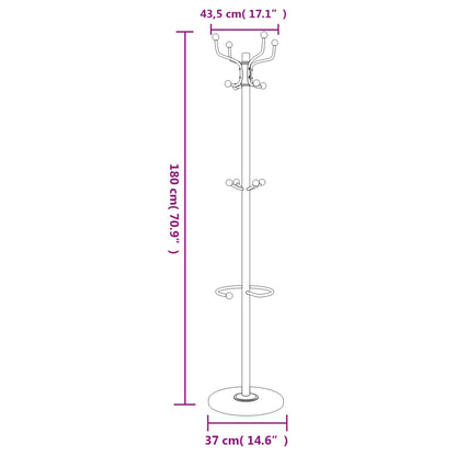 Coat Stand with Umbrella Holder Black 180 cm Powder-coated Iron