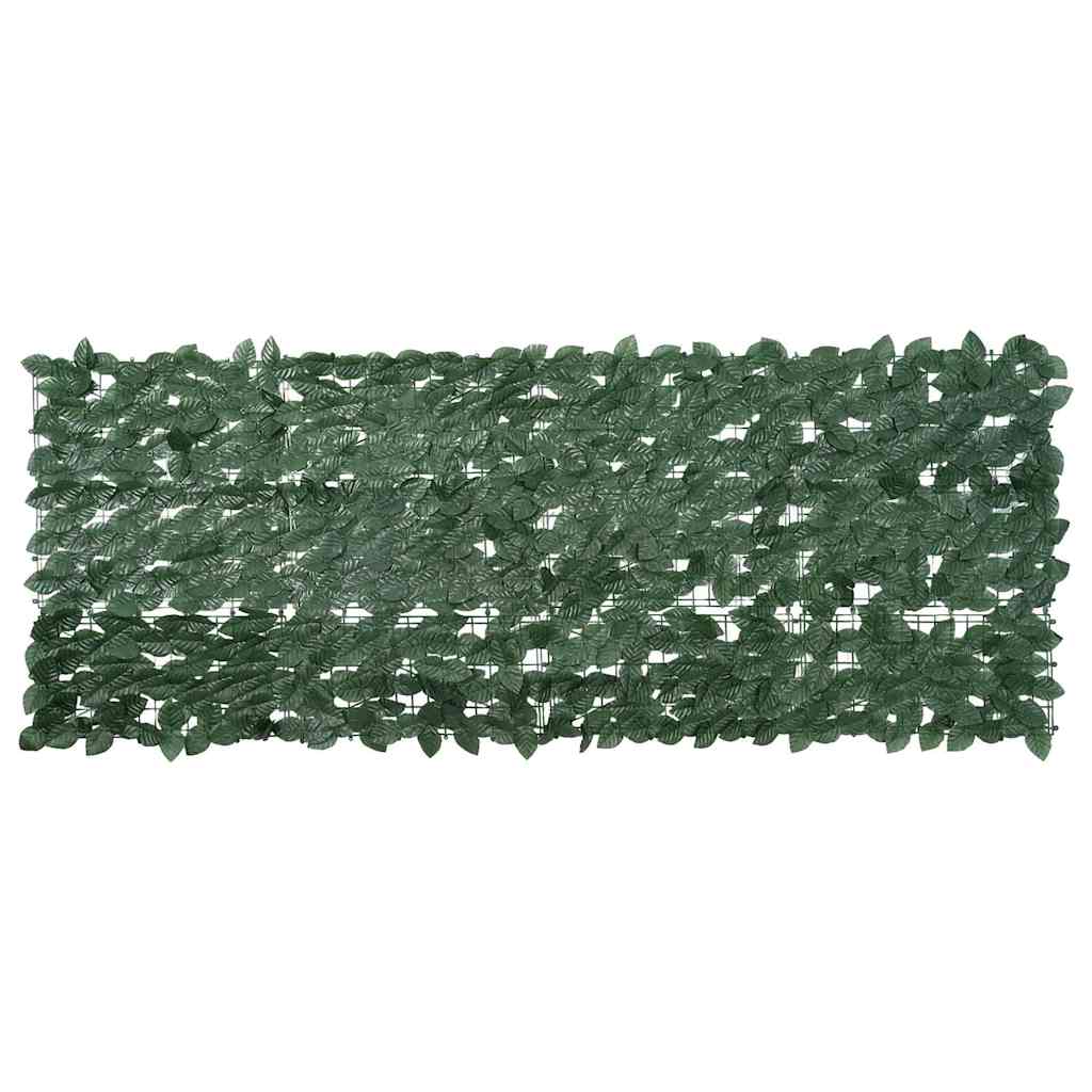 Balcony Screen with Dark Green Leaves 200x75 cm