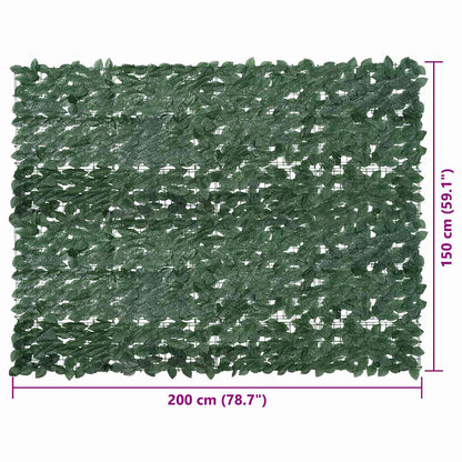 Balcony Screen with Dark Green Leaves 200x150 cm